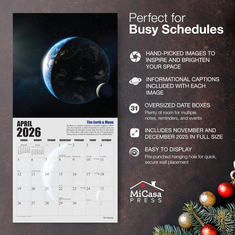 MICASA PRESS The Universe 2026 Wall Calendar 12 Month | 12" x 24" Open | Thick & Sturdy Paper | Holiday Gift | Space Calendar 2026 - Image 2