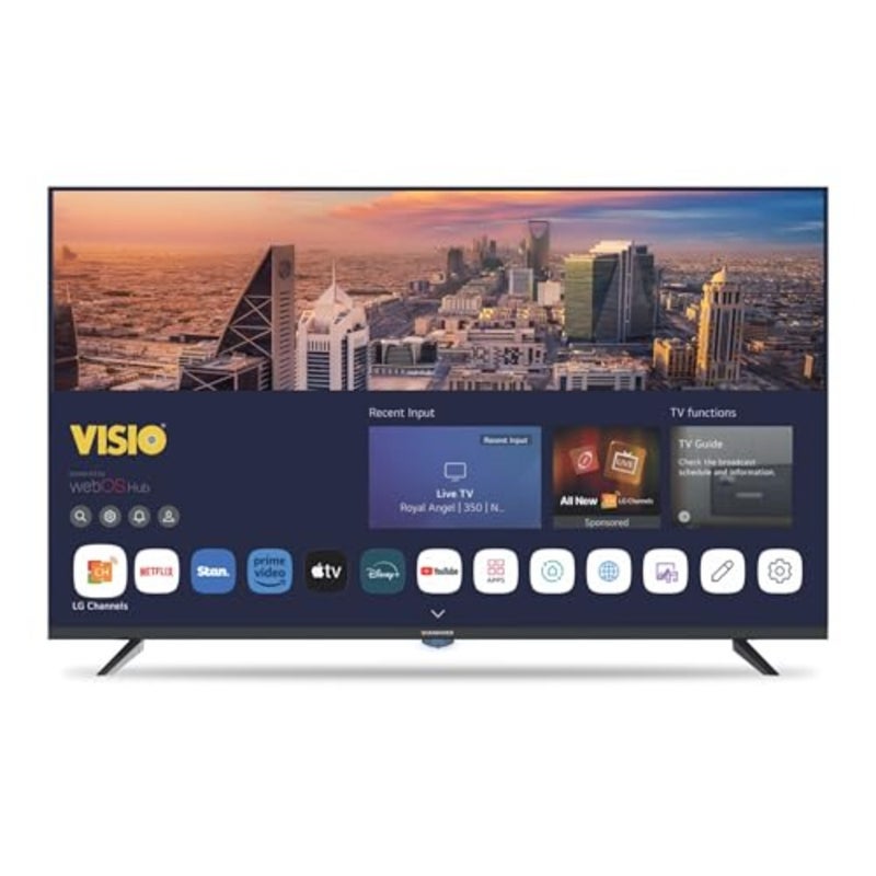 55VHSwebOS تلفزيون QLED WebOS مقاس 55 بوصة بدقة 4K للاستخدام في غرفة المعيشة، وإطار معدني أسود، وصوت Dolby Digital وحامل حائط مضمن - Image 1