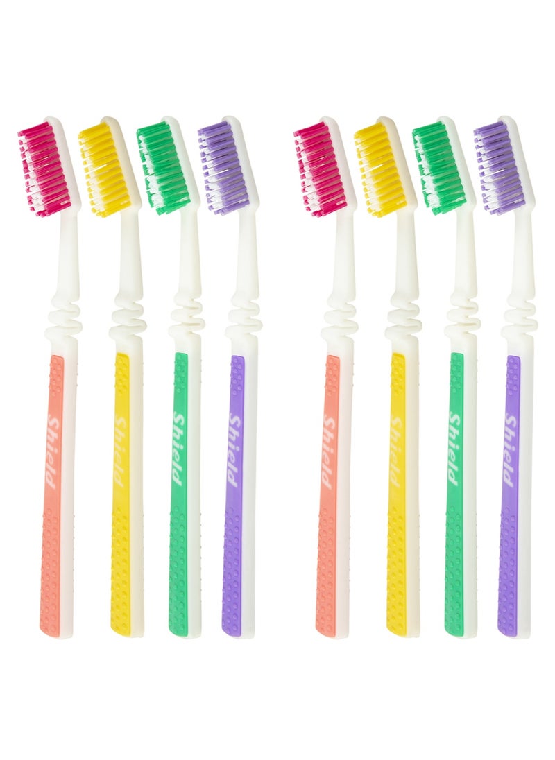 Shield Care Shield Care Flex Manual Toothbrush Value Pack, Full Multi-Level Filaments, Medium Bristles for Deep Cleaning, Ideal for Adults - 8 Count (Pack of 1)  - Image 1