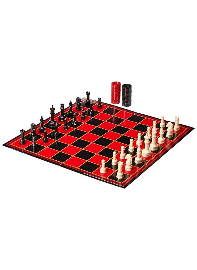 Pressman Pressman Chess / Checkers / Backgammon - 3 Games in One with Full Size Staunton Chess Pieces and Interlocking Checkers, 15.62 x 8.00 x 1.50 Inches  - Image 4