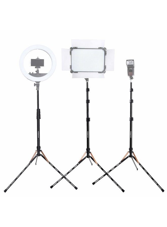 FOSOTO 75in Fold Video Tripod Light Stand Super Lightweight Compact for Speedlight, Flash, Umbrella, Softbox, Filming Product Portrait Shooting Lighting Stand - Image 2