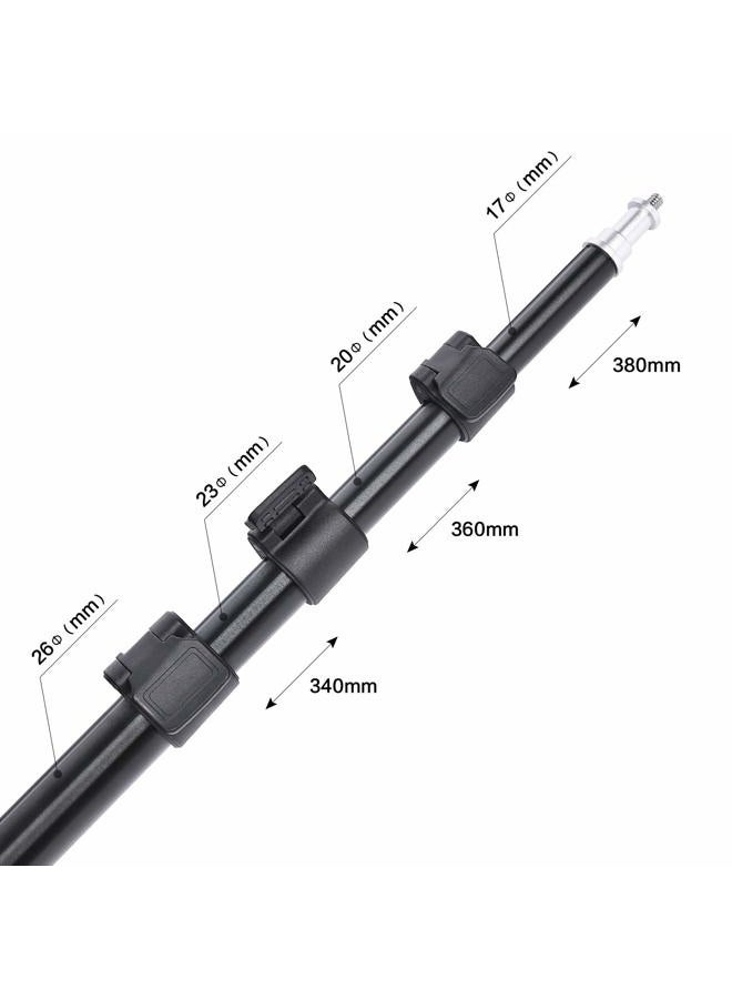 FOSOTO 75in Fold Video Tripod Light Stand Super Lightweight Compact for Speedlight, Flash, Umbrella, Softbox, Filming Product Portrait Shooting Lighting Stand - Image 5