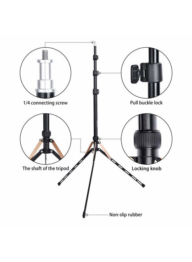 FOSOTO 75in Fold Video Tripod Light Stand Super Lightweight Compact for Speedlight, Flash, Umbrella, Softbox, Filming Product Portrait Shooting Lighting Stand - Image 4