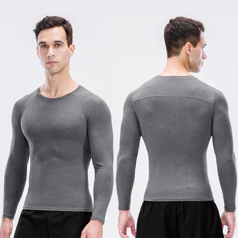 3pcs Men's Athletic Long Sleeve Compression Shirts Quick Dry Workout T-Shirt Running Tops - Image 3