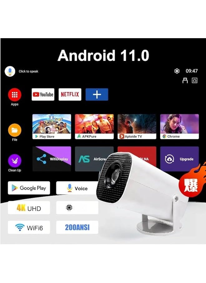 توبليو - بروجيكتور P30 ماكس ولعبة، بروجيكتور ألعاب مع أدوات تحكم، بروجيكتور ووحدة ألعاب، بروجيكتور وحدة مع ألعاب قديمة، بروجيكتور رؤية أركيد مع جهازين تحكم، اندرويد 11، واي فاي 6، بلوتوث 4K، بروجيكتور HD - Image 1
