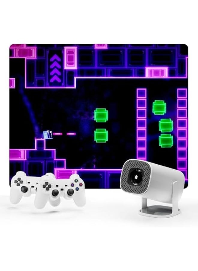توبليو - بروجيكتور P30 ماكس ولعبة، بروجيكتور ألعاب مع أدوات تحكم، بروجيكتور ووحدة ألعاب، بروجيكتور وحدة مع ألعاب قديمة، بروجيكتور رؤية أركيد مع جهازين تحكم، اندرويد 11، واي فاي 6، بلوتوث 4K، بروجيكتور HD - Image 1