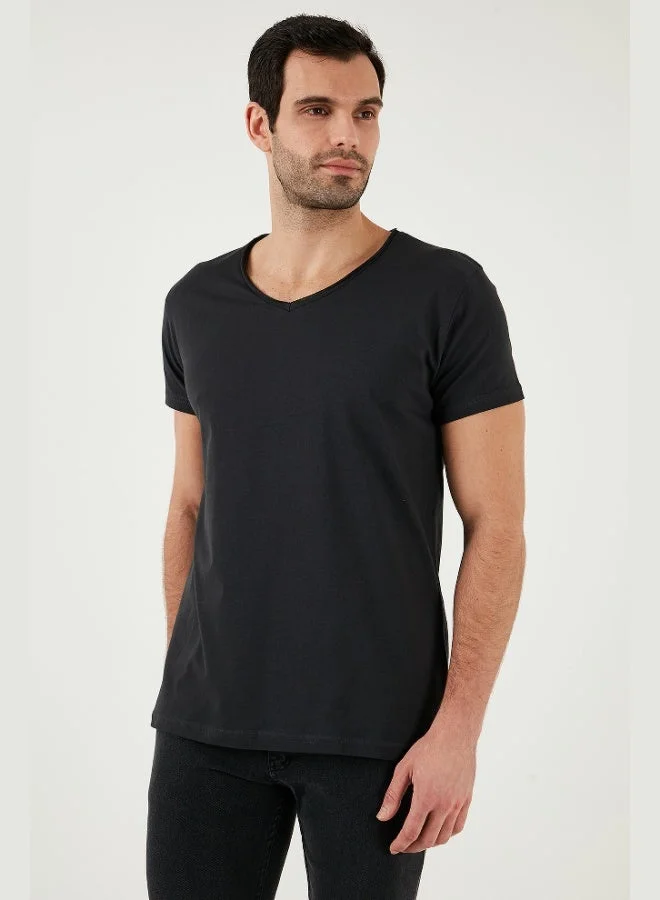 Buratti  Buratti Cotton Slim Fit V Neck Basic T Shirt Men's T SHIRT 5412001 for Men | Best Price UAE