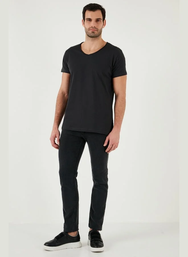 Buratti  Buratti Cotton Slim Fit V Neck Basic T Shirt Men's T SHIRT 5412001 for Men | Best Price UAE