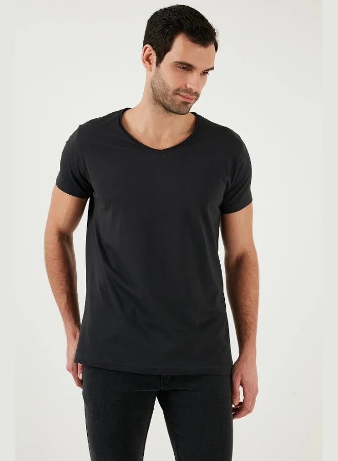 Buratti  Buratti Cotton Slim Fit V Neck Basic T Shirt Men's T SHIRT 5412001 for Men | Best Price UAE