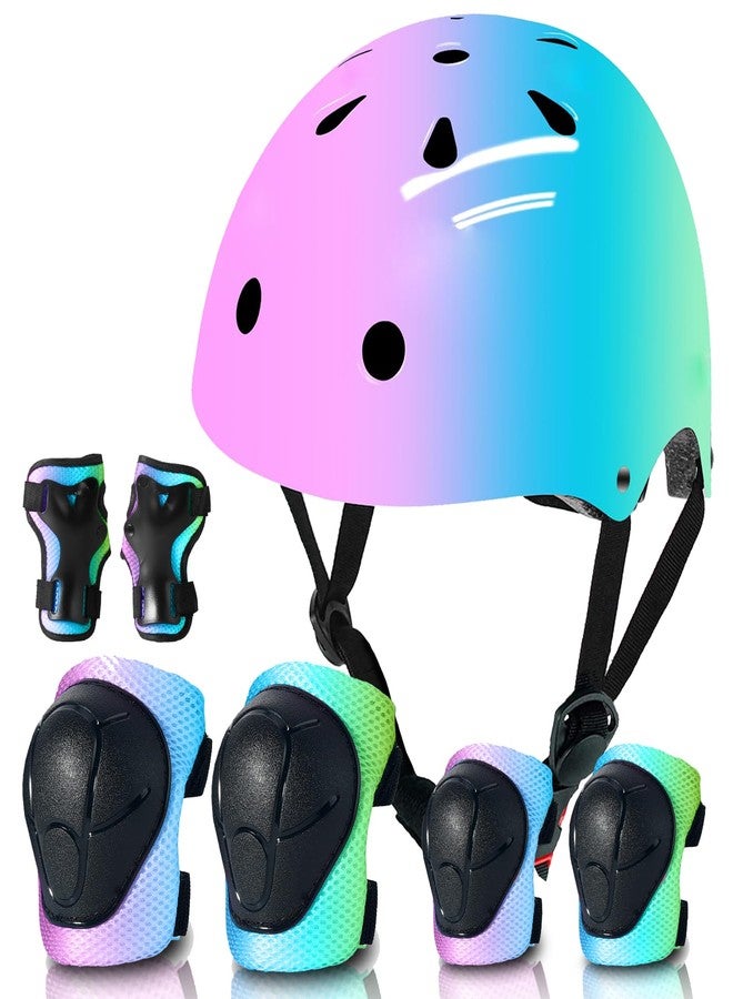 JeeFree Adjustable Gradient Color Skateboard Helmet for 3-5-8-14+Ages【Toddler Kids Youth Adult】 Girls Boys Woman.Bike Helmet for Multi-Sports Cycling Bicycle Scooter Inline Roller Skate Rollerblading - Image 1