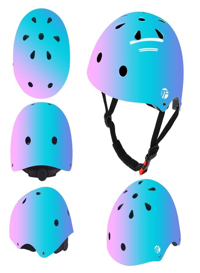 JeeFree Adjustable Gradient Color Skateboard Helmet for 3-5-8-14+Ages【Toddler Kids Youth Adult】 Girls Boys Woman.Bike Helmet for Multi-Sports Cycling Bicycle Scooter Inline Roller Skate Rollerblading - Image 3