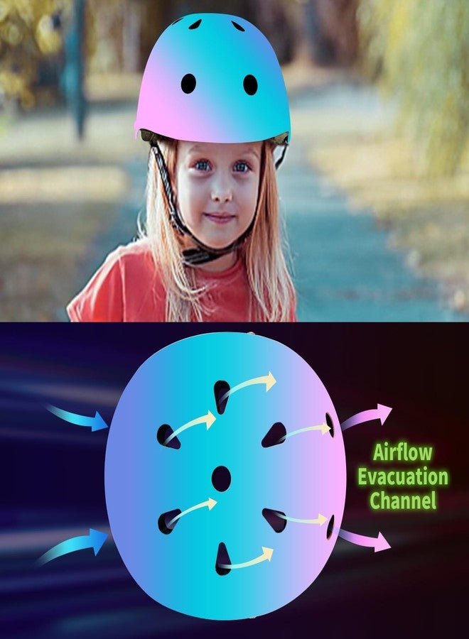JeeFree Adjustable Gradient Color Skateboard Helmet for 3-5-8-14+Ages【Toddler Kids Youth Adult】 Girls Boys Woman.Bike Helmet for Multi-Sports Cycling Bicycle Scooter Inline Roller Skate Rollerblading - Image 5