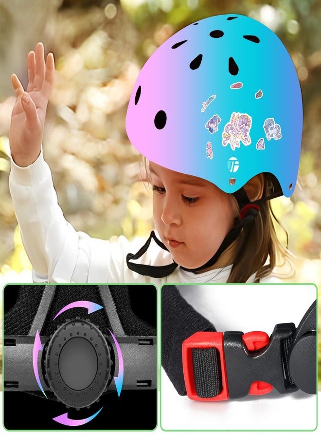 JeeFree Adjustable Gradient Color Skateboard Helmet for 3-5-8-14+Ages【Toddler Kids Youth Adult】 Girls Boys Woman.Bike Helmet for Multi-Sports Cycling Bicycle Scooter Inline Roller Skate Rollerblading - Image 4