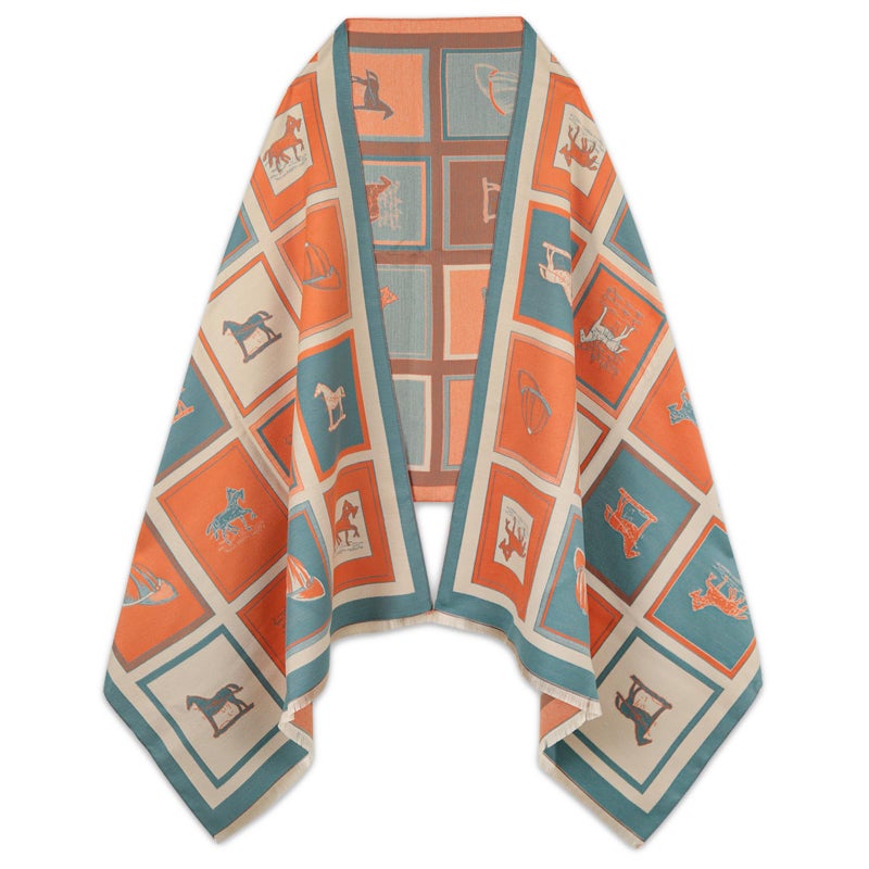 EXTREE Scarfs for Women Pashmina Silky Shawl Wrap for Evening Dressing Blanket Open Front Poncho Cape - Image 1