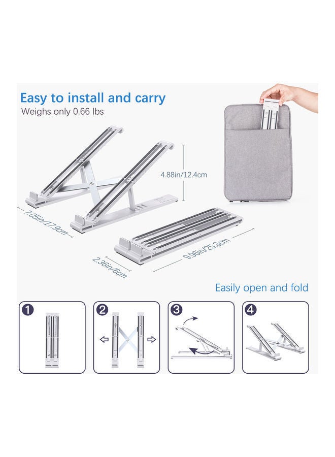 نيبمينينت حامل لابتوب قابل للطي مصنوع من سبيكة الألومنيوم فضي - Image 2