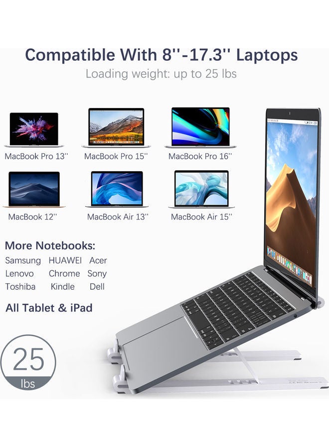 نيبمينينت حامل لابتوب قابل للطي مصنوع من سبيكة الألومنيوم فضي - Image 5