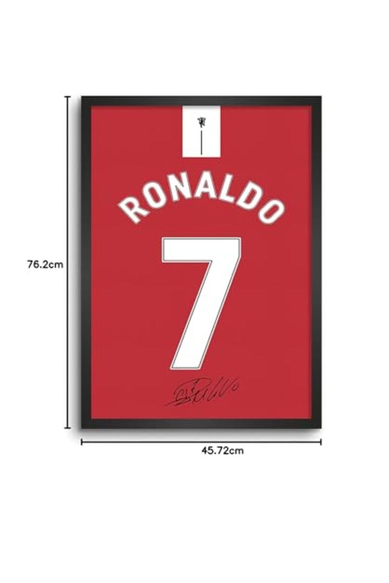 LAMRON Ronaldo Red Jersey Wall Decoration Art Framed Poster, 8 Inch x 12 Inch, Matt Laminated Poster with 0.5 Inch Black Wooden Frame - Image 4