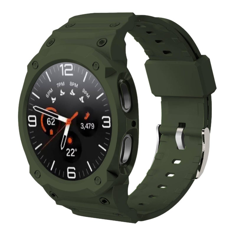 سوار ساعة ذكية متوافق مع Samsung Galaxy Watch 8 بملاءمة قابلة للتعديل وحزام بديل للاستخدام اليومي باللون أخضر قابل للتعديل باللون الأخضر - SAHL - Image 1