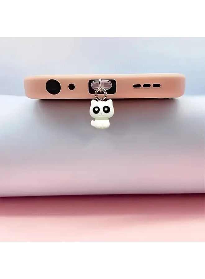 White Cat Shape Type C Phone Dust Plug Waterproof Protector Anniversary Gift - Image 1