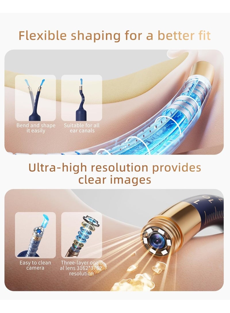 Bebird Ear Wax Removal Tool with HD Camera Kit | Wireless Otoscope Ear Cleaning Kit with Flexible Visual Endoscope, High-Definition Ear Camera, Painless Earwax Remover Tweezers & 4 Safe Spoon Tips | Portable Ear Cleaner for Adults, Kids & Pets, Real-Time WiFi Ear Canal Inspection, Home Endoscope for Ears, Nose, Throat & Mouth Health Check - Image 2