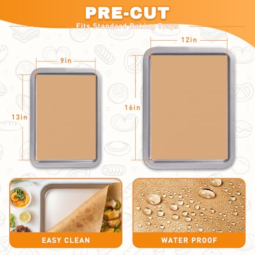 JOYUMY 200 PCS Unbleached Parchment Paper for Baking, Non Stick Brown Baking Sheets, Precut Parchment Paper Sheets for Air Fryer, Oven, Cooking(12" X 16") - Image 3