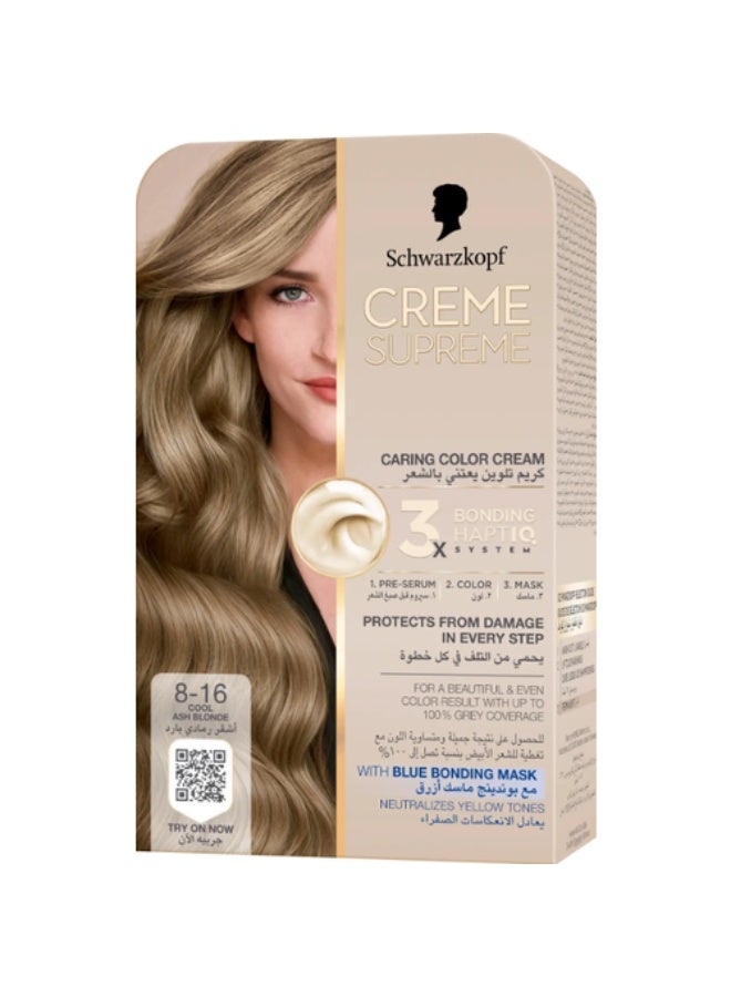 Schwarzkopf Creme Supreme Full Kit 8-16 Cool Ash Blonde - Image 1