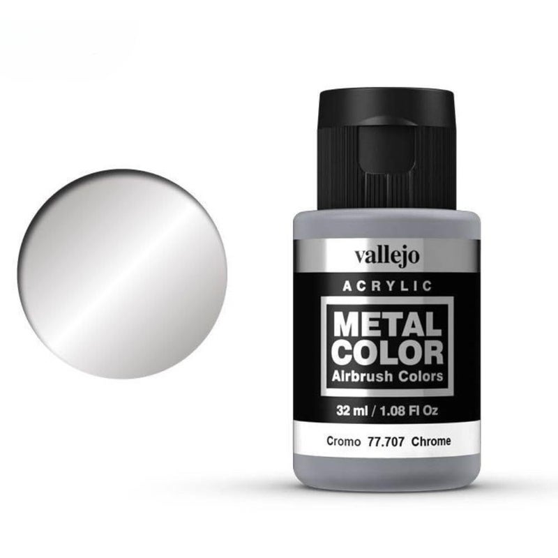 Vallejo - Metal Color | Chrome 32 ml (1.08 fl.oz.) | Faithfully Reproduce Different Metallic Finishes - Image 3