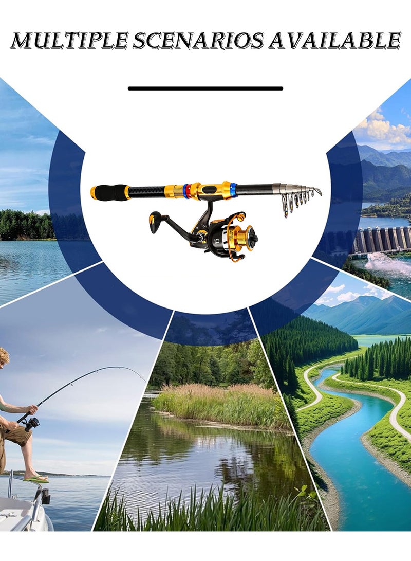 LEOKOR Fishing Pole and Tackle Box, Portable Telescopic Carbon Fiber Fishing Rod - Fishing Gear Set - With Reel Combo Set, Fishing Line, Fishing Lures Kit, Storage Bag - 3 Meter  - Image 5