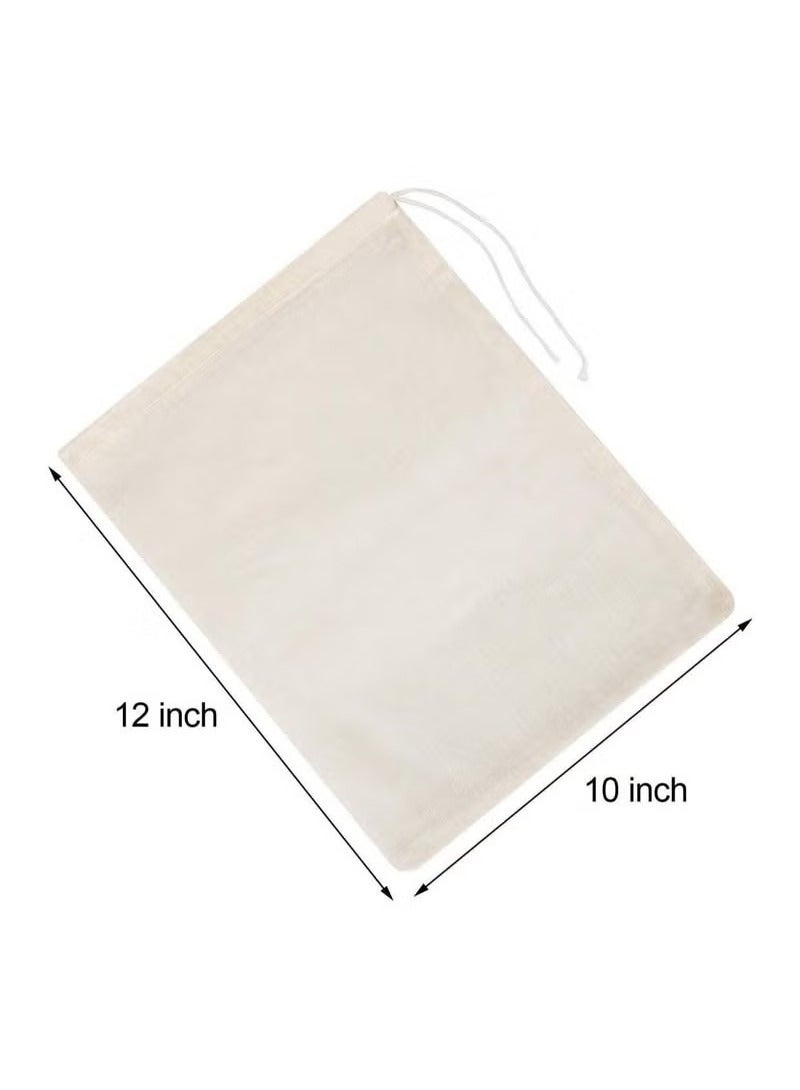 Nut Milk Bag, 4 Pcs Cheesecloth Bag, Unbleached Cotton Fabric Cooking Twine, Washable and Reusable Strainer for Cheesemaking, Food Filter/Strainer, 25 x 30 cm - Image 4