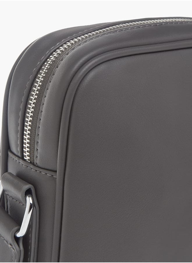 DUCHINI Mens Textured Crossbody Bag With Zip Closure And Adjustable Strap  - Image 5
