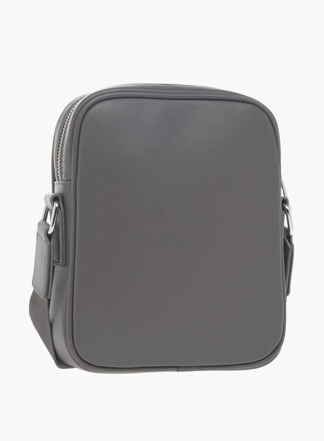 DUCHINI Mens Textured Crossbody Bag With Zip Closure And Adjustable Strap