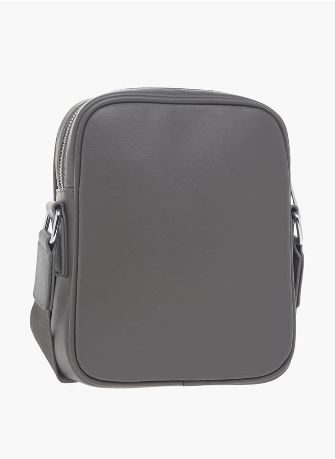 DUCHINI Mens Textured Crossbody Bag With Zip Closure And Adjustable Strap  - Image 3