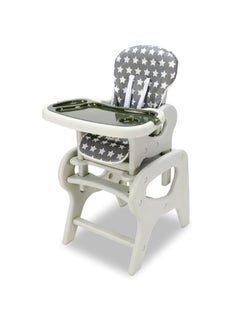 asalvo 2 In 1 Baby Convertible High Chair - Stars Grey 
