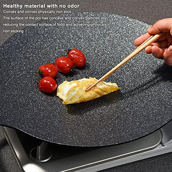 Sorandy Korean Grill Pan 6 Layer Round Barbecue Griddle Bbq Grill Pan With Storage Bag Coating Round Griddle For Indoor Outdoor Cooking For Stove Top Induction Gas Cooker 25Cm - Image 3