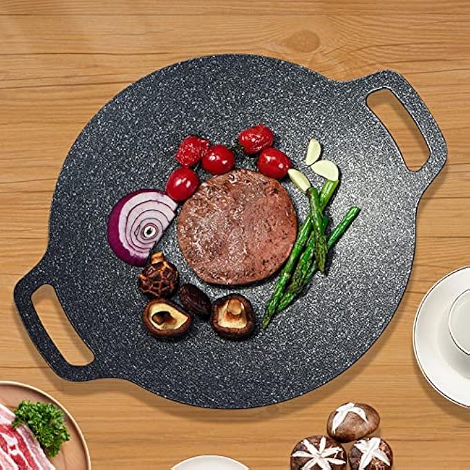 Sorandy Korean Grill Pan 6 Layer Round Barbecue Griddle Bbq Grill Pan With Storage Bag Coating Round Griddle For Indoor Outdoor Cooking For Stove Top Induction Gas Cooker 25Cm - Image 5