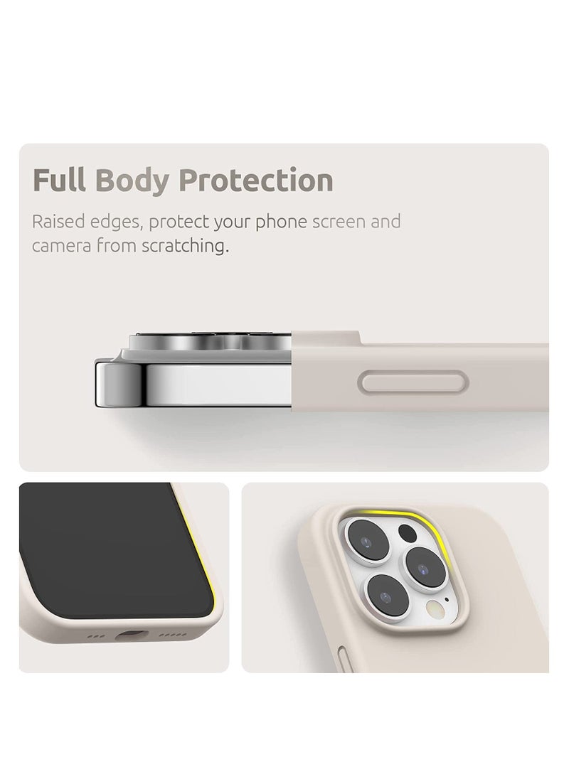 Raxoom (4 in 1 iPhone 14 Pro MAX Case (6.7 inch 2022), Compatible with MagSafe, with 2 Screen Protector + 1 Camera Protector, Silicone Case for iPhone 14 Pro MAX (Stone) - Image 3