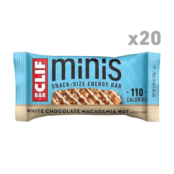 Clif Bar بار كليف ميني - نكهة الشوكولاتة البيضاء وجوز المكاديميا - مصنوع من الشوفان العضوي - 4 جرام بروتين - غير معدّل وراثياً - نباتي - بار طاقة بحجم وجبة خفيفة - 0.99 أونصة (20 عبوة) - Image 3