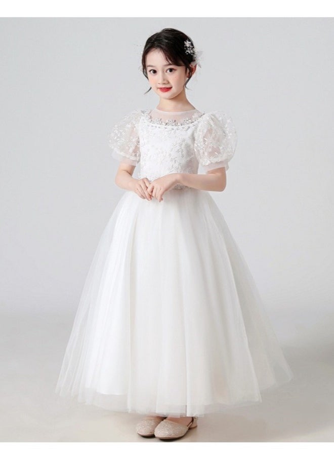 Best Gift Fashion Girls Dress For Wedding Evening Party White Color  - Image 3