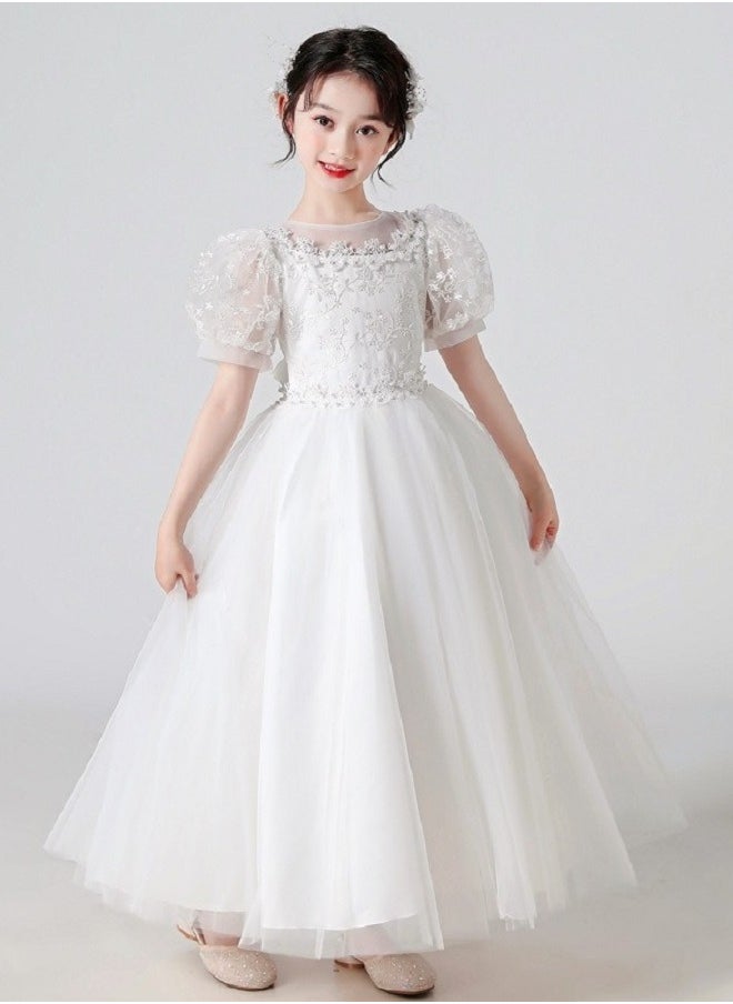 Best Gift Fashion Girls Dress For Wedding Evening Party White Color  - Image 2