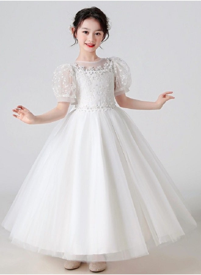 Best Gift Fashion Girls Dress For Wedding Evening Party White Color  - Image 1
