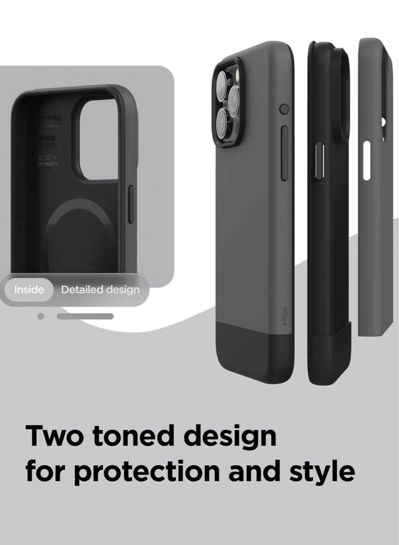 Elago Magnetic Glide for iPhone 15 PRO with Case Cover MagSafe Drop Protection - Dark Gray Black - Image 3