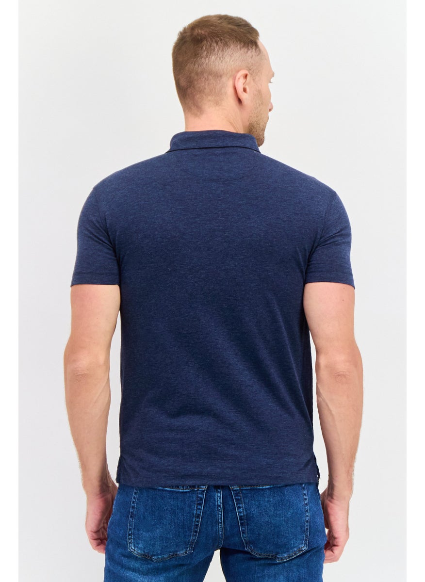 Men Regular Fit Short Sleeves Heather Polo Shirt, Navy - pzsku/ZA49B82CAA4632E359712Z/45/_/1737642195/a4e39a51-bf56-4240-bb9c-94b1658022f2