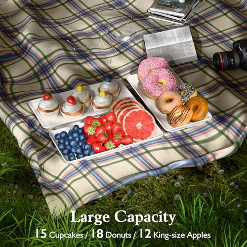 Bumusty 3 Tier Plastic Serving Tray for Party, 11.5" x 5.6" Platters for Serving Food, Microwave-Safe, White Reusable Trays with Black Metal Display Stand for Cupcakes, Sevring Food, Dessert, Fruit, Black - Image 4