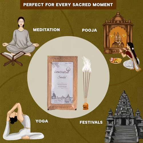 GOW DURBAR GowDurbar Zipper Agarbatti Sandal Oil Fragrance 150g (Pack of 2) | Organic Incense Sticks with Panchagavya | Coal-Dust-Free | for Pooja, Yoga & Meditation - Image 5