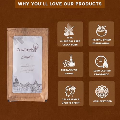 GOW DURBAR GowDurbar Zipper Agarbatti Sandal Oil Fragrance 150g (Pack of 2) | Organic Incense Sticks with Panchagavya | Coal-Dust-Free | for Pooja, Yoga & Meditation - Image 3