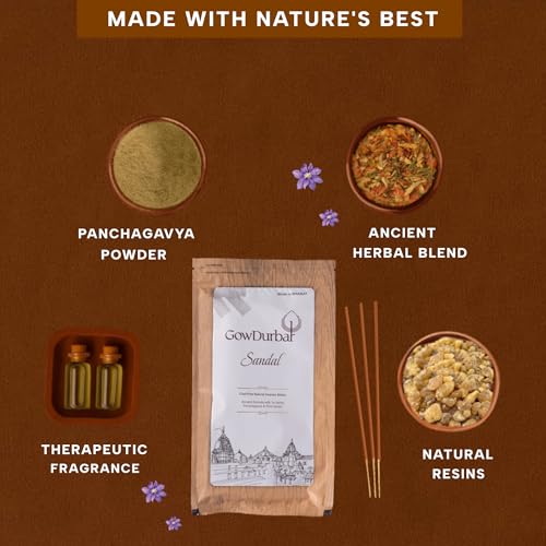 GOW DURBAR GowDurbar Zipper Agarbatti Sandal Oil Fragrance 150g (Pack of 2) | Organic Incense Sticks with Panchagavya | Coal-Dust-Free | for Pooja, Yoga & Meditation - Image 4