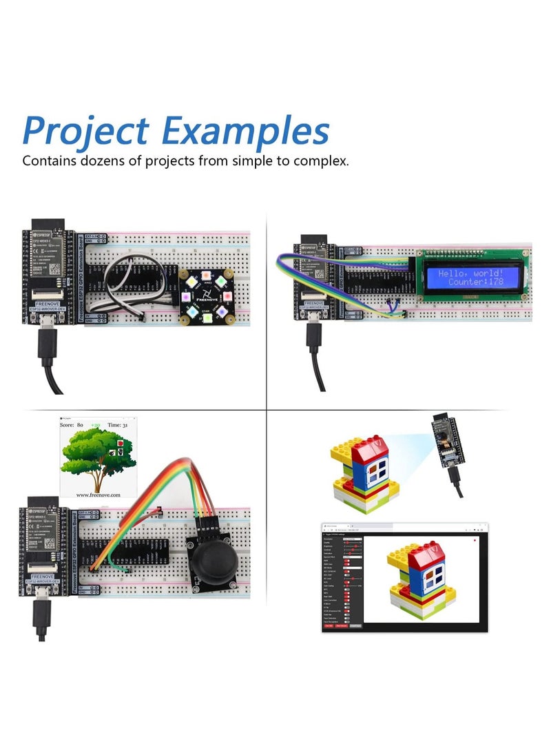 FREENOVE Freenove Ultimate Starter Kit for ESP32-WROVER (Included) (Compatible with Arduino IDE), Onboard Camera Wireless, Python C, 777-Page Detailed Tutorial, 240 Items, 123 Projects  - Image 4