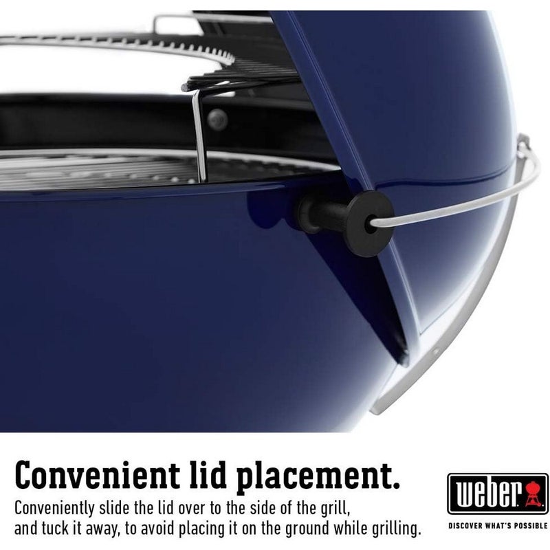 Weber شواية فحم ويبر 22 بوصة ماستر تاتش - شواية باربكيو خارجية زرقاء للمناطق الخارجية، الفناء، التخييم، والتجمعات - Image 3