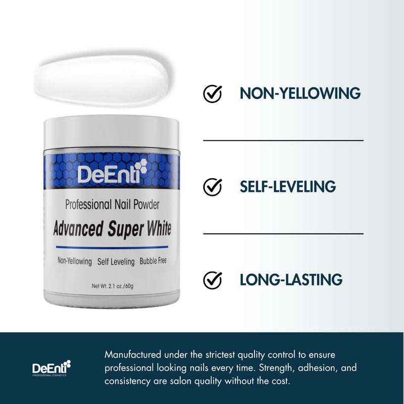 DeEnti Acrylic Nail Powder - 2oz Super White | Professional Grade, Bubble-Free Acrylic Powder for Nails | Long-Lasting, Chip-Resistant Nail Acrylic Powder for Carving, Extensions & Fake Nails - Image 3