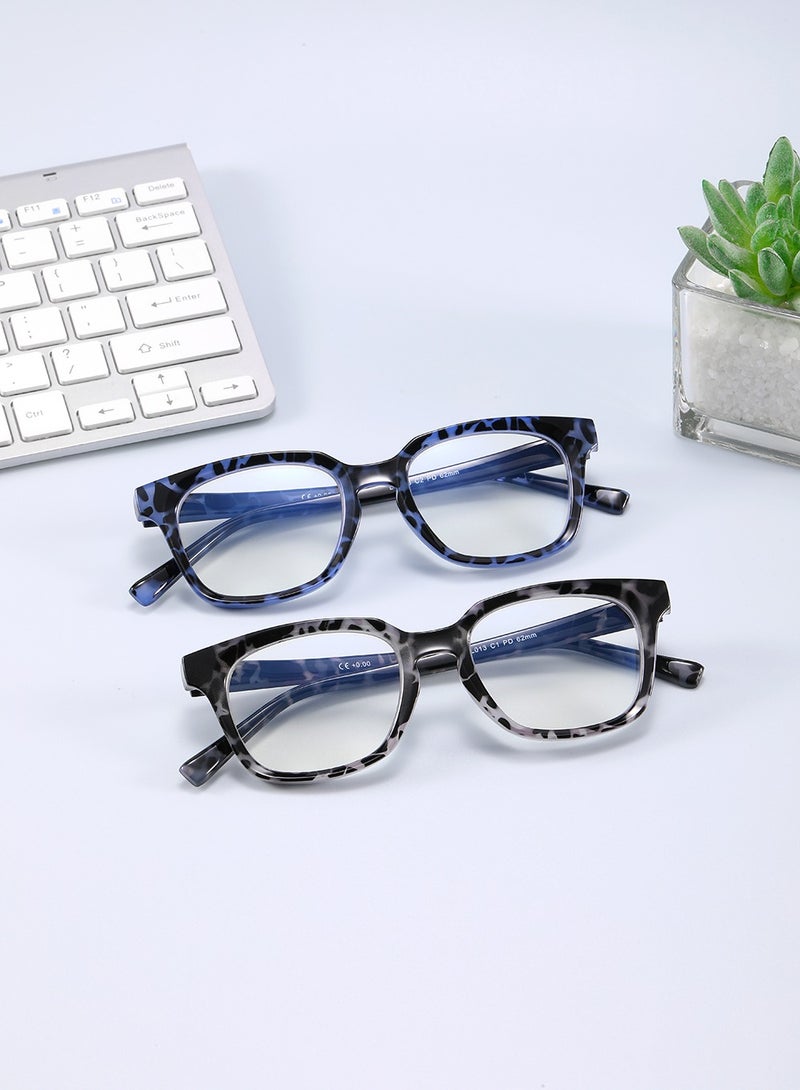 LANLANG LANLANG 2-Pack Reading Glasses for Men Women,Blue Light Blocking Glasses Anti-Blue Computer Glasses,2 Colors including 0-4.0 diopters L-L013  - Image 2
